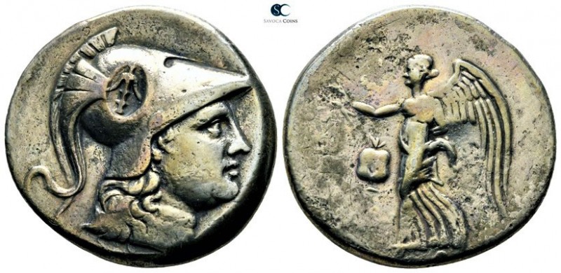 Pamphylia. Side circa 205-100 BC. 
Tetradrachm AR

29mm., 16,07g.

Head of ...