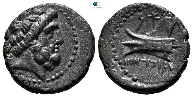 Phoenicia. Arados circa 206-52 BC. 
Bronze Æ

16mm., 3,76g.

Head of Zeus r...