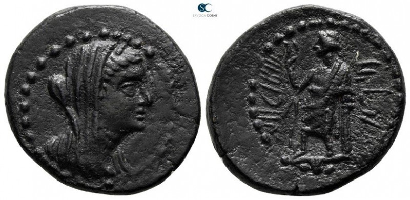 Phoenicia. Marathos circa 221-151 BC. 
Bronze Æ

23mm., 8,26g.

Veiled and ...