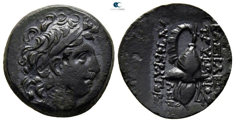 Seleukid Kingdom. Uncertain mint 100. Tryphon 142-138 BC. 
Bronze Æ

16mm., 4...