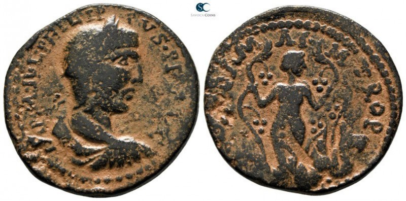 Coele. Damascus. Philip I Arab AD 244-249. 
Bronze Æ

30mm., 17,39g.

IMP •...