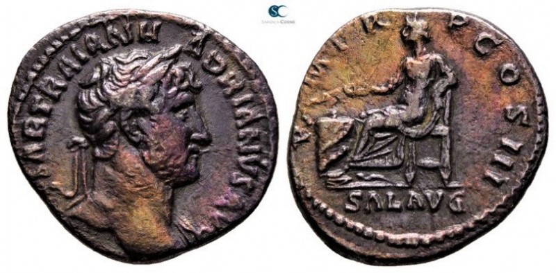 Hadrian AD 117-138. Rome
Denarius AR

18mm., 2,90g.

[IMP CAE]SAR TRAIAN HA...