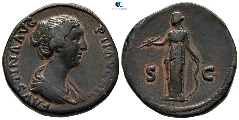 Faustina II AD 147-175. Struck under Antoninus Pius, AD 147-177. Rome
Sestertiu...