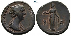 Faustina II AD 147-175. Struck under Antoninus Pius, AD 147-177. Rome. Sestertius Æ