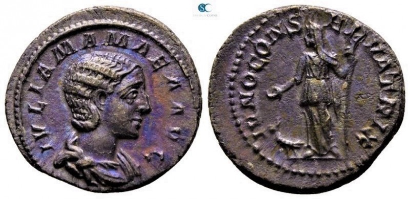 Julia Mamaea AD 225-235. Struck under Severus Alexander, AD 222. Rome
Denarius ...