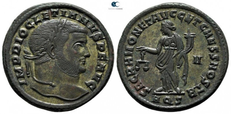 Diocletian AD 284-305. Struck AD 301. Aquileia
Follis Æ

26mm., 10,61g.

IM...