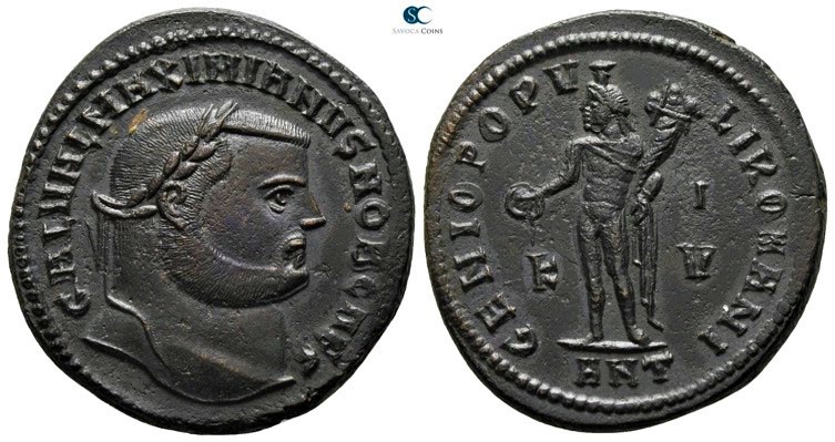 Galerius as Caesar AD 293-305. Struck AD 300/1. Antioch
Follis Æ

27mm., 9,93...