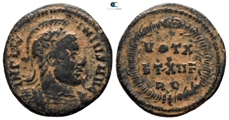 Licinius I AD 308-324. Struck AD 320. Rome
Follis Æ

18mm., 2,90g.

IMP LIC...