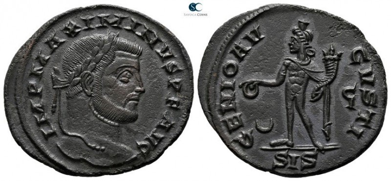 Maximinus II Daia AD 310-313. Siscia
Follis Æ

26mm., 6,32g.

IMP MAXIMINVS...