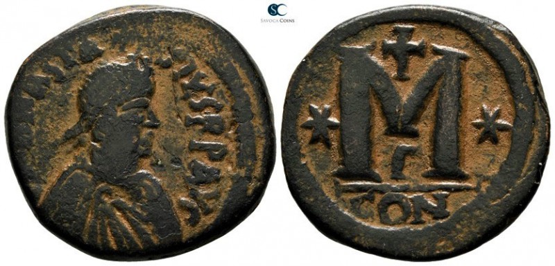 Anastasius I AD 491-518. Struck AD 512-517. Constantinople
Follis Æ

32mm., 1...