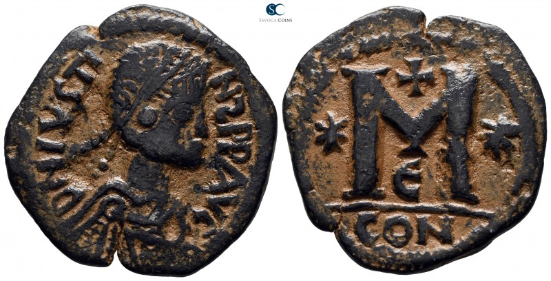 Justin I AD 518-527. Contemporary imitation (?). Constantinople. 5th officina
F...