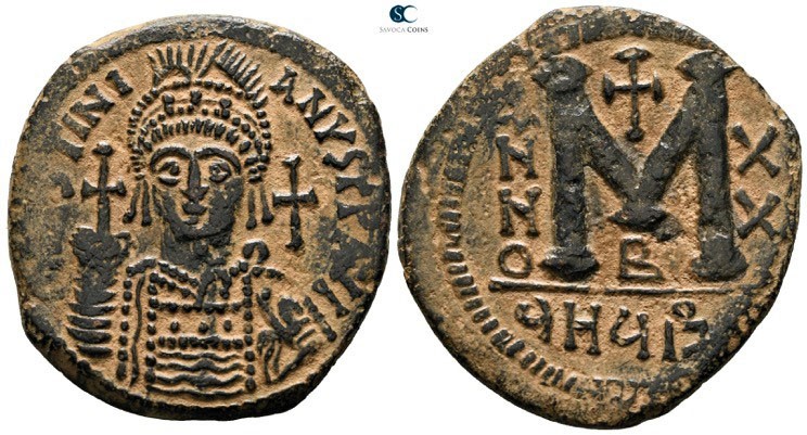 Justinian I AD 527-565. Dated RY 20=AD 546/7. Theoupolis (Antioch), 2nd officina...
