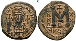 Justinian I AD 527-565. Dated RY 20=AD 546/7. Theoupolis (Antioch), 2nd officina. Follis Æ