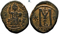 Justinian I AD 527-565. Struck AD 529-533. Theoupolis (Antioch). 2nd officina. Follis Æ