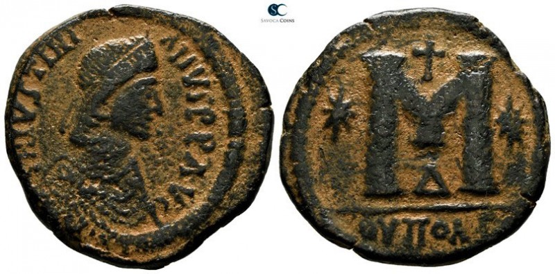 Justinian I AD 527-565. Struck AD 537-539. Theoupolis (Antioch). 4th officina
F...