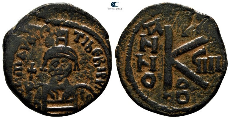 Maurice Tiberius AD 582-602. Dated RY 9=AD 590/1. Constantinople. 2nd officina
...