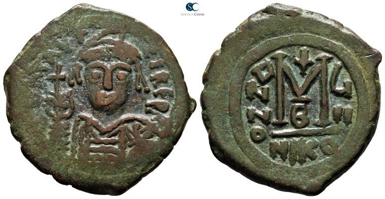 Maurice Tiberius AD 582-602. Dated RY 8=AD 589/90. Nikomedia. 2nd officina
Foll...