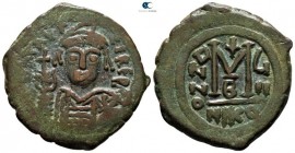 Maurice Tiberius AD 582-602. Dated RY 8=AD 589/90. Nikomedia. 2nd officina. Follis Æ