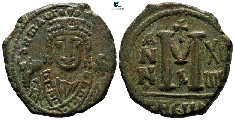 Maurice Tiberius AD 582-602. Theoupolis (Antioch). 1st officina
Follis Æ

28m...