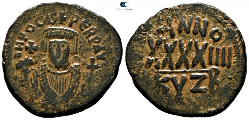 Phocas AD 602-610. Dated RY 4=AD 605/6. Cyzicus. 2nd officina
Follis Æ

31mm....