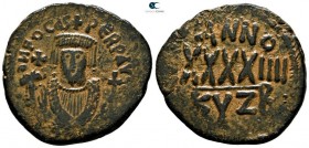 Phocas AD 602-610. Dated RY 4=AD 605/6. Cyzicus. 2nd officina. Follis Æ