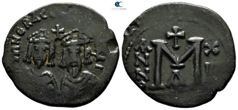 Revolt of the Heraclii AD 608-610. Dated IY 14?=AD 610. Alexandria. 1st officina...