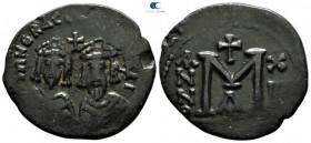 Revolt of the Heraclii AD 608-610. Dated IY 14?=AD 610. Alexandria. 1st officina. Follis Æ