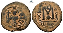 circa AD 650-700. Imitating Constans II. Dimashq (Damascus) mint. Fals Æ