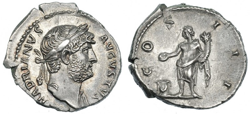 ADRIANO. Denario. Roma (125-128). R/ Genius de pie a izq. con cornucopia y vacia...