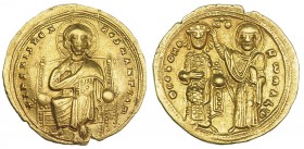 ROMANO III. Histamenon nomisma. Constantinopla. A/ Cristo entronizado. R/ Virgen coronando al emperador a izq. SBB-1819. Cospel ligeramente abierto. M...