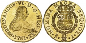 8 escudos. 1751. Santiago. J. VI-632. B.O. EBC+.