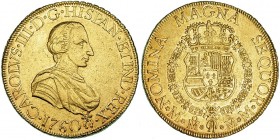 8 escudos. 1760. México. MM. Toisón a la derecha de la fecha. VI-1631. R.B.O. MBC+/EBC-. Rara.