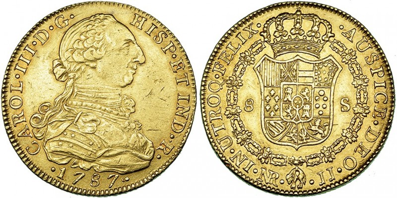 8 escudos. 1787. Nuevo Reino. JJ. VI-1698. MBC+.