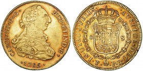 8 escudos. 1786. Potosí. PR. VI-1737. Pequeñas marcas. MBC+.