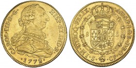 8 escudos. 1772. Sevilla. CF. VI-1779. R.B.O. MBC+/EBC-. Rara.