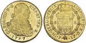 8 escudos. 1797. Popayán. JF. VI-1377. B.O. EBC-.
