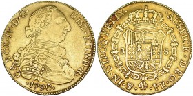 8 escudos. 1790. Potosí. PR. VI-1392. MBC. Escasa.