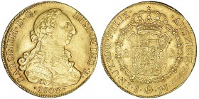 8 escudos. 1803. Santiago. FJ. VI-1429. Hojita en rev. MBC+.