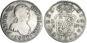 4 reales. 1811. Cataluña. SF. VI-839. BC+/MBC-. Rara.