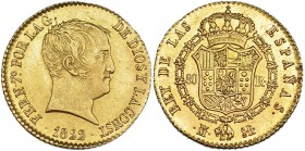 80 reales. 1822. Madrid. SR. VI-1344. B.O. EBC.