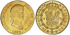 8 escudos. 1820. Madrid. GJ. VI-1478. Fina rayita en anv. R.B.O. EBC-.