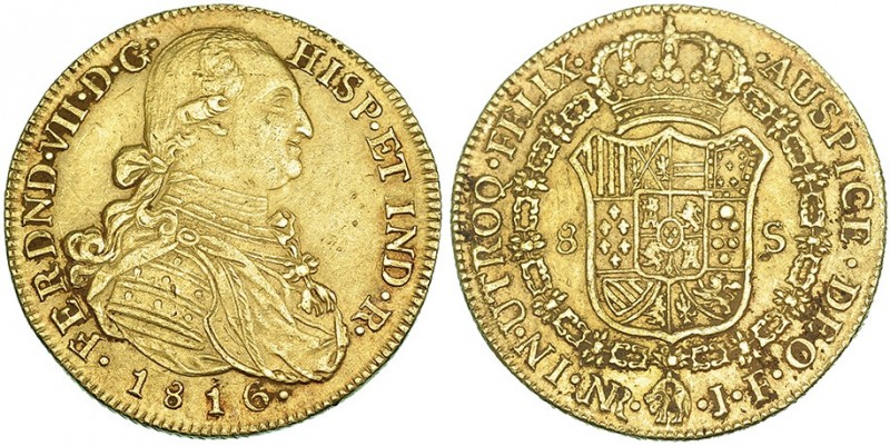 8 escudos. 1816. Nuevo Reino. JF. VI-1505. MBC+.