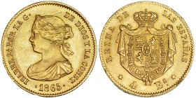 4 escudos. 1865. Madrid. VI-570. EBC.