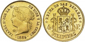 4 pesos. 1863. Manila. VI-688. R.B.O. EBC-/EBC.