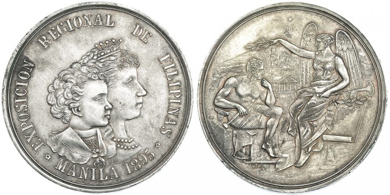 Medalla Exposición Regional de Filipinas. Manila. 1895. AG-40,5 mm. Grabador: M....