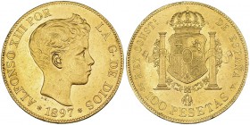 100 pesetas. 1897*18-97. Madrid. SGV. VII-199. B.O. EBC+. Rara en esta conservación.