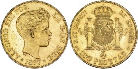 100 pesetas. 1897*18-97. Madrid. SGV. VII-199. R.B.O. EBC+/EBC.