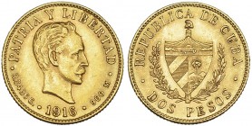 CUBA. 2 pesos. 1916. KM-17. EBC/EBC+.