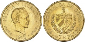 CUBA. 20 pesos. 1915. KM-21. EBC.