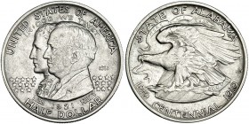 ESTADOS UNIDOS DE AMÉRICA. 1/2 dólar. 1921. Alabama contramarca 2X2. KM-148.1. MBC. Escasa.